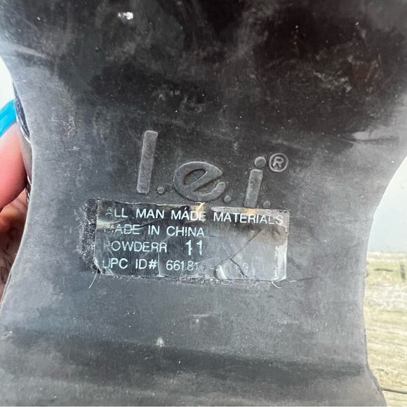 Vintage 90s Y2K LEI Brown Chunky Platform Clogs Faux Strap - Picture 8 of 9